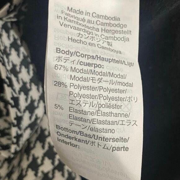 J.Crew Women's Black Long Sleeve Top with Houndstooth Hem – Size L - Picture 6 of 9